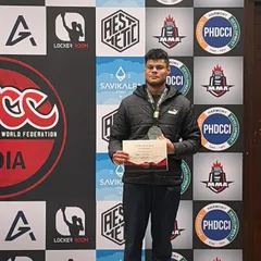 One of our younger competitors showing off his silver medal. We believe in building martial artists from the ground up and celebrating their journey.