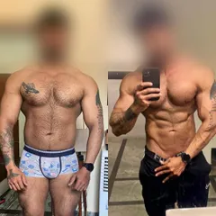 This client's four-month transformation is a perfect example of what consistency and trust in the process can achieve. We stripped away body fat while preserving muscle to reveal a defined, athletic physique, all through my online coaching program.