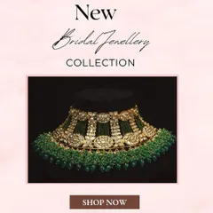 Explore our new bridal jewellery collection for the 2024 wedding season. This grand green beaded choker is perfect for a royal bridal look.