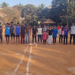 Our full Kho-Kho team, boys and girls, standing together on our home ground at NTI, Vidyaranyapura. Everyone is welcome here.
