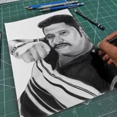The final stages of a charcoal portrait. At this point, I'm adding the last details and cleaning up the edges before the piece is complete and ready for the client.