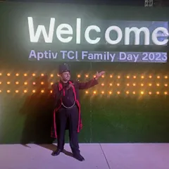 Ready to welcome guests at the Aptiv TCI Family Day 2023. I love setting the tone for a magical event right from the entrance before the main stage show begins.