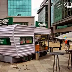 For all the food entrepreneurs, this is how we get your business on the road. I built this mobile kiosk for Chai Point, complete with their branding and a fully functional setup. It’s a cafe that can go anywhere, serving customers in busy corporate parks or at events.