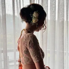 Another angle of this dreamy, romantic bridal bun. The silhouette against the window light is just so beautiful.