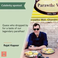 Our family's culinary roots trace back to the legendary Parathe Wali Gali in Old Delhi, a place loved by everyone, including celebrated actor and director Rajat Kapoor. We were so happy to have him visit the original shop. We bring those same authentic, time-tested recipes to you right here in Noida.