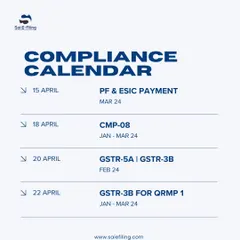 Don't miss these important deadlines in the third week of April. This includes payments for PF & ESIC, filing CMP-08 for composition dealers, and filing GSTR-5A and GSTR-3B.
