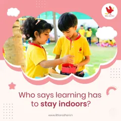 Who says learning has to stay indoors? We encourage our little ones to step outside and experience the magic of outdoor play, where they can run, explore, and learn in nature's classroom.