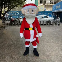 This is my fur fabric version of a Santa Claus mascot. It's a more traditional style, great for interacting closely with children and posing for photos.