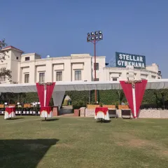 Here is an example of a large tent structure I installed at the Stellar Gymkhana for an outdoor event. The red and white draping adds a touch of color and formality to the entrance of the main tented area.