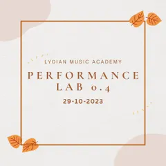 An announcement for one of our regular Performance Labs. These mini-recitals give students a low-pressure opportunity to perform in front of an audience, which is crucial for building stage confidence.
