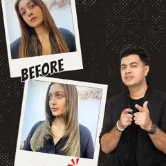 From dull and uneven to a stunning, cool-toned ash blonde. This is a perfect example of a complete color correction and makeover, finished with a modern cut that brings the whole look together.