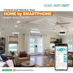 This living space demonstrates our integrated control system. From your phone, you can adjust curtains, blinds, air conditioning, and lighting, all through a single, easy to use application, compatible with both wired and wireless setups.