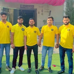 A picture of me and my professional team. We work together to handle mehndi for the bride and all the guests.