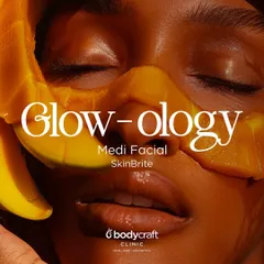 Meet the Glow-ology SkinBrite MediFacial. Powered by Mango Pulp and Orange Stem Cells, this treatment is designed to tackle hyperpigmentation, uneven skin tone, and hormonal breakouts, leaving you with a radiant and even complexion.
