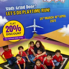 Study grind done? Let's have a playtime run. We're offering a flat 20% discount for school kids to celebrate the end of exams.