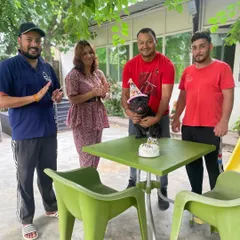 The whole team gets involved when it's time for a birthday celebration. Here we are, all smiles, for Phil's birthday party. We treat every pet like family and their milestones are our milestones too.