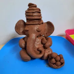 A beautifully crafted clay Ganesha, made by the small hands of one of our students. We encourage eco-friendly celebrations and teach children the importance of respecting nature.