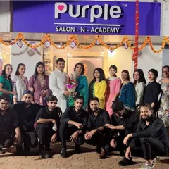 Our amazing team at Purple Salon and Academy. This is the talented group of stylists and experts who work hard every day to make our clients feel beautiful and confident. We are a family.