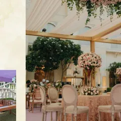 This collage shows the journey from a mood board to a beautifully realized event. We ensure every element, from the floral arrangements to the table linens, is perfectly aligned with the initial vision.