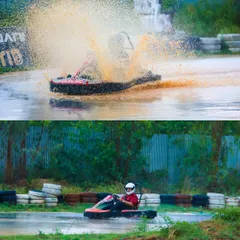 Think a little rain stops the fun? Think again. Hitting the track when it's wet is a whole different level of thrill, testing your skill with every slide and drift.