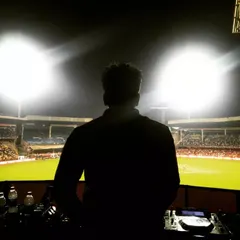In my element, playing for the Kannada Chalanachitra Cup (KCC) at the iconic Chinnaswamy Stadium. The energy of a packed stadium under the floodlights is something else. This is the scale of event production I bring to the table.
