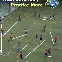 Our training is built on strategy and teamwork. This aerial view shows one of our tactical passing drills, designed to improve player movement, spatial awareness, and cohesive play.