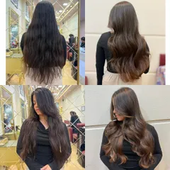 The magic is in the transformation. This bride-to-be wanted a subtle but noticeable change for her wedding. We created this warm caramel brown look that completely revitalized her hair, giving it dimension and a healthy shine.