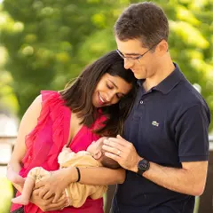 The tender moment when new parents gaze at their newborn baby. I love capturing this overwhelming love and adoration in a soft, natural light setting.