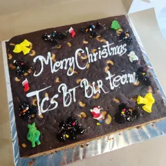 We love being a part of team celebrations, big or small. Here's a giant Christmas-themed plum cake we baked for the team at TCS in Bangalore. We can handle large-scale orders to ensure everyone gets a slice of happiness.