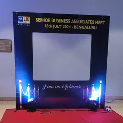 An interactive photo booth we created for the LIC Senior Business Associates Meet. The "I am an Achiever" theme added a fun, celebratory element to the corporate event.