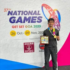 A proud moment for the academy. Our player Naren Shankar Iyer was part of the Karnataka team that won the Gold Medal at the 37th National Games.