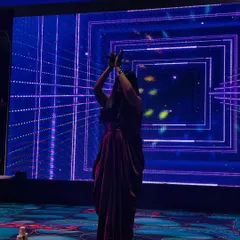 Getting the crowd to clap along during the Diwali celebrations. It's all about shared energy and celebrating together.