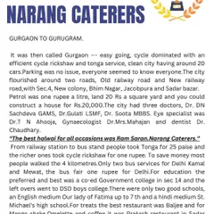 A piece of history that we are incredibly proud of. This article about Gurgaon's journey to Gurugram mentions our founder, Ram Saran Narang, as "The best halwai for all occasions," a reputation we strive to uphold every day.