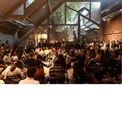 A packed house for an event at IF.BE. It is rewarding to see a space we designed become a vibrant hub for community gathering and cultural exchange.