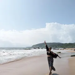 Hey, long time no sea? Nothing beats the feeling of being at the beach. This is my go-to beach look: a comfy bikini, printed pants, and a simple black shrug.