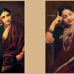 A thoughtful pose recreated from a Raja Ravi Varma painting. This project is a testament to my team's dedication to creating unique, artistic photography.