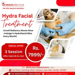 Don't miss our special offer on HydraFacial treatments. This limited-time deal gets you 3 sessions for just Rs 7,999, allowing you to unveil radiance and renew your glow with this blissful treatment.