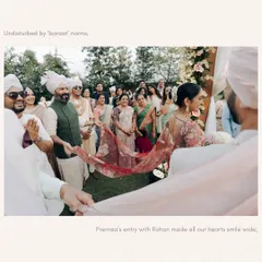 I am drawn to weddings that break from tradition to reflect the couple's true partnership. Here, the bride and groom chose to walk in together, a beautiful statement of equality. My documentary approach is about capturing these personal choices that make your wedding uniquely yours.