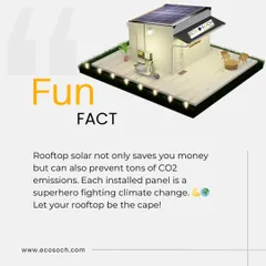 Here is a fun fact we like to share. Every solar panel we install does more than just save you money on electricity bills; it actively prevents CO2 emissions, making your rooftop a real force in the fight against climate change.