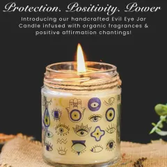 Here is our handcrafted Evil Eye Jar Candle, designed to be a guardian of good vibes for your space. Made with organic beeswax and infused with protective affirmations, it’s the perfect blend of elegance, tranquility, and positive energy.