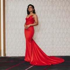 I styled the incredible Shraddha Srinath for the IIFA Utsavam awards in Abu Dhabi. This striking red gown by John & Ananth creates a powerful silhouette, perfect for a major red carpet event. The look is completed with bold jewelry from Azotiique, ensuring she stood out.