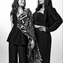 A black and white photograph from the ELLE India shoot. This classic format highlights how well-applied, clean makeup can define features beautifully.