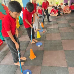 We introduce kids to a variety of sports, including hockey. Using child-safe sticks and pucks, campers learn basic handling and aiming skills in a fun, supportive setting.