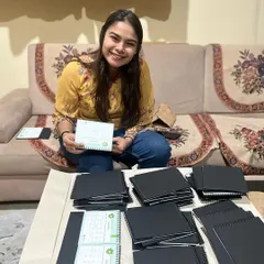 This is me, looking tired but so, so happy. This picture was taken after I finished my first-ever bulk custom calendar order. It’s a reminder of how far this little business has come, all thanks to the amazing support from people like you.