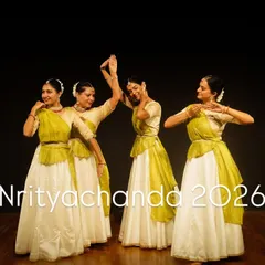 A moment of shared joy on stage with my dancers during our "Nrityachanda 2026" production. This showcases the collaborative spirit of my ensemble work.