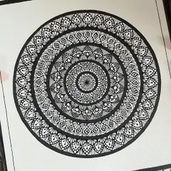 A slightly different angle of the same A4 piece, showing how the light catches the ink. This design is available for purchase if you'd like to bring this calm into your home.