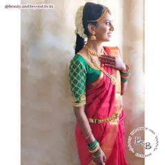 A classic South Indian bridal look for my beautiful bride, ready to tie the knot. I did the traditional braided hairstyle, known as a jadai, adorned with fresh flowers, and draped her beautiful silk saree to complete the look.