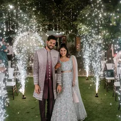 Making a grand entrance to the reception surrounded by cold pyro. We capture the energy and celebration of your big events, ensuring the photos reflect the excitement of the moment.