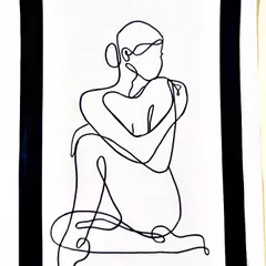 This seated figure, created with a single line, explores themes of introspection and peace. It's an example of how minimalist art can bring a quiet, contemplative mood to a personal space like a study or reading nook.