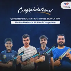 Congratulations to our skilled shooters from the Thane branch. These four individuals qualified for the Pre-Nationals Air Pistol Competition, showcasing their dedication and talent.
